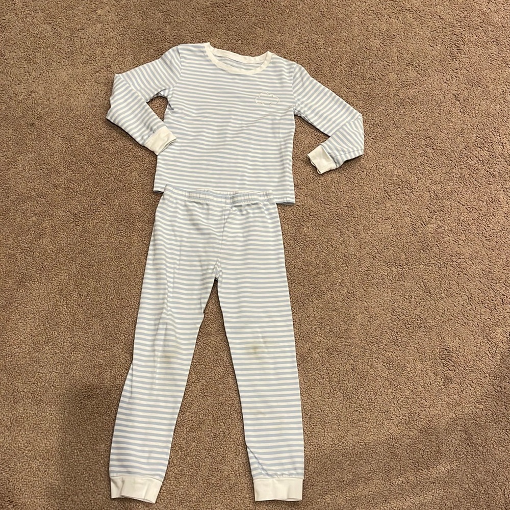 Morgan Lane Mini striped blue and white pajamas, size 6 kids